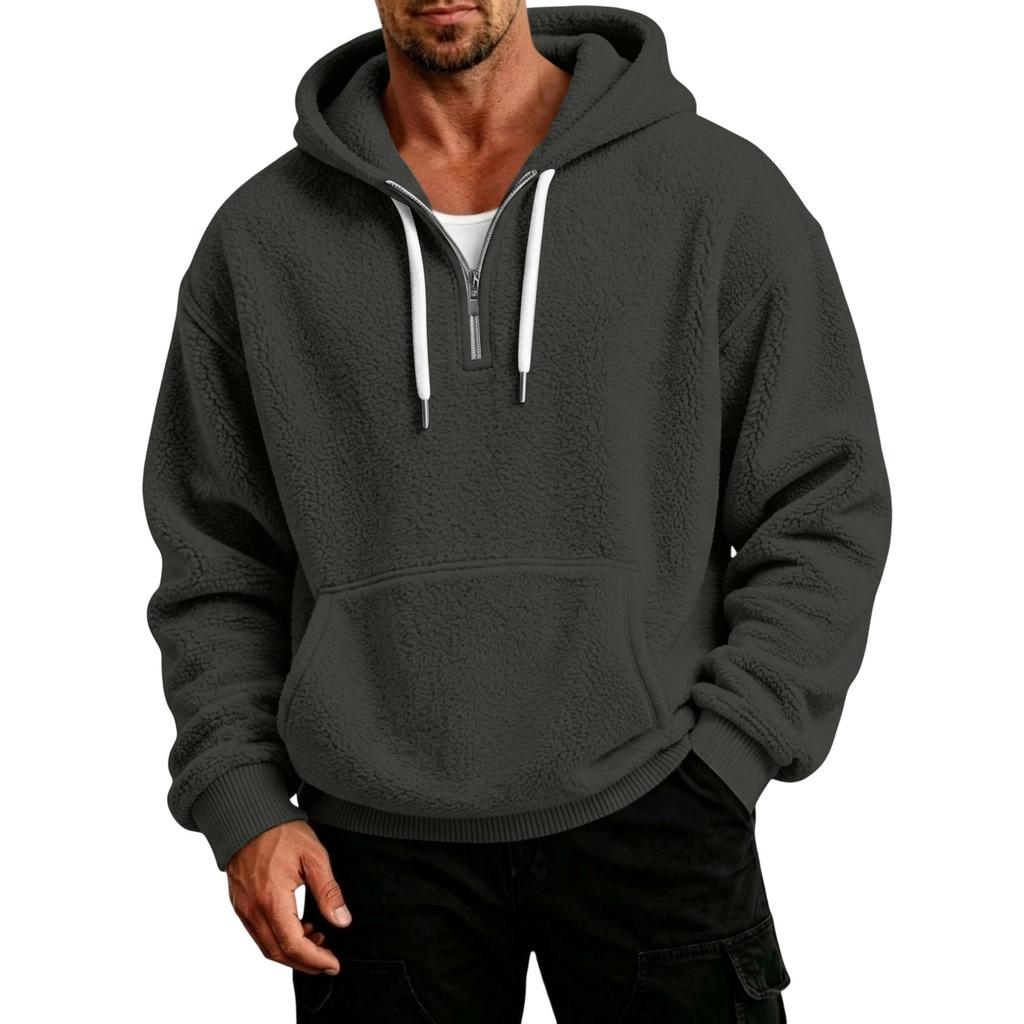 Men's Casual Hooded Jacket Long Sleeve with Warm for Everyday Wear
