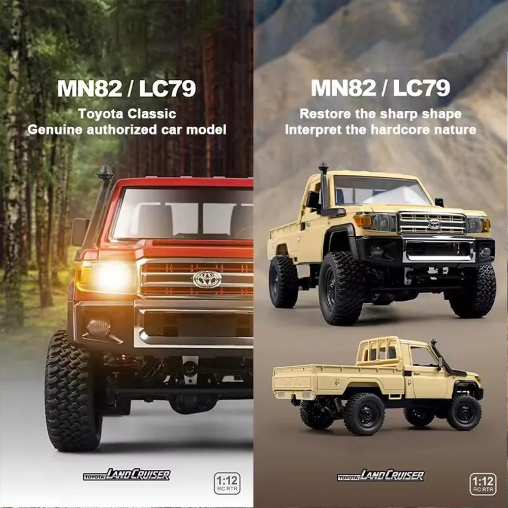 MN82 1:12 Scale Retro 4WD RC Pickup Truck with LED Lights Professional Remote Control Model