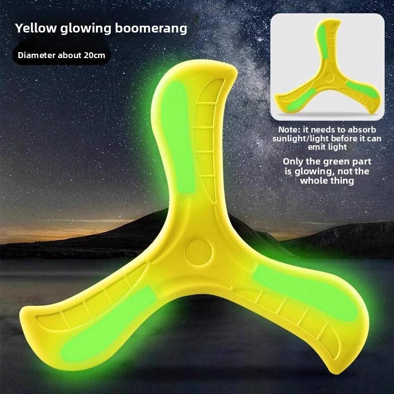 Boomerang Glow-in-the-dark Frisbee, Soft and Luminous Boomerang for Kids, Outdoor Toy for Boys