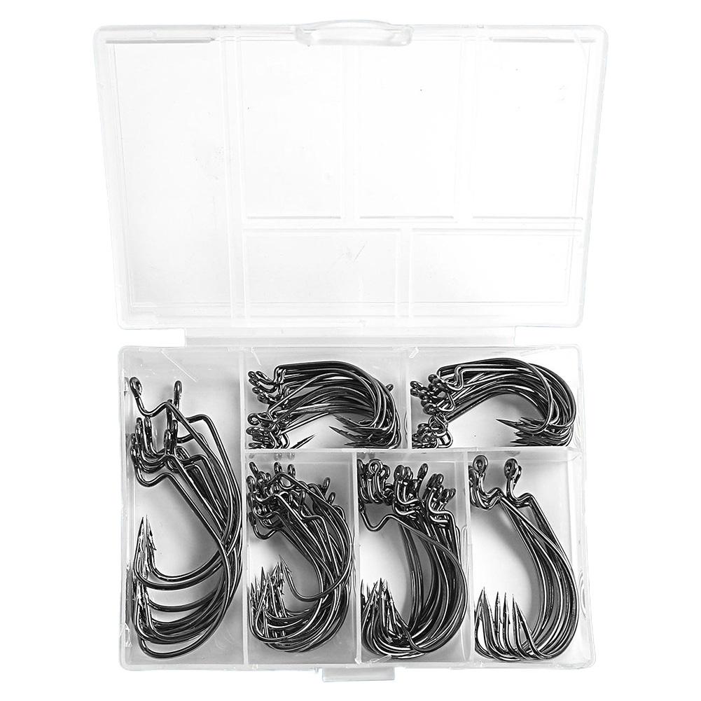 

100PCS/Box Barbed FishHooks High Carbon Steel Fish Hooks Fishing Barbed Hooks for Freshwater Saltwater Fishing Accessories