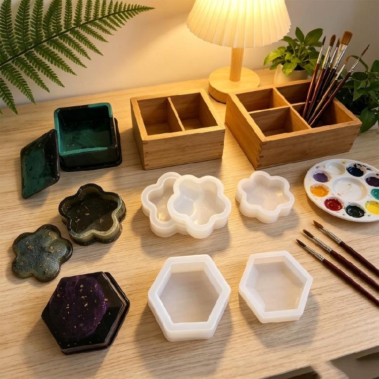 Multipurpose Silicone Craft Mold Various Shape Epoxy Resin Moulds Silicone Texture for Home Decorating and Gift Making
