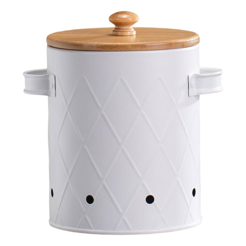 User Friendly Potato Onion Garlic Storage Bins with Bamboos Lids for Countertop Use In Restaurants and Homes