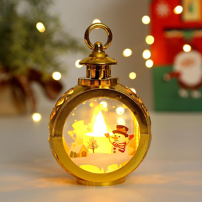 Santa Claus LED Light Christmas Retro Candle Wind Lamp for New Year Christmas Gift Snowman Home Decoration
