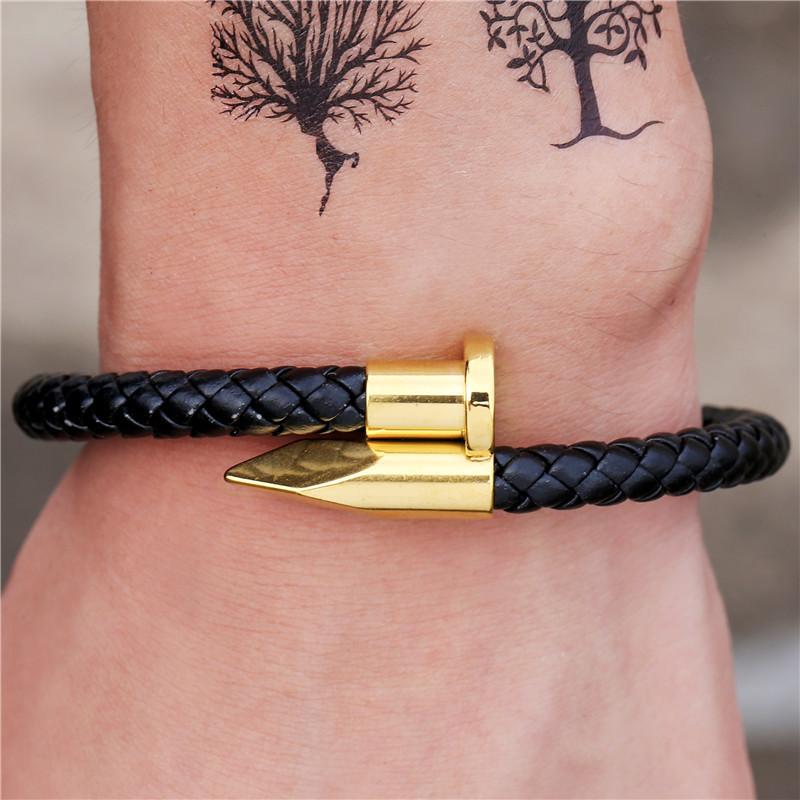 Titanium Steel Geometric Unisex Bracelet Handcrafted Punk Jewelry For Travel Gifts