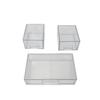 Stapelbare Aufbewahrungsboxen Klarer Acryl-Organizer Make-up-Displaybox für Badezimmer Schminktisch Schreibtisch 1 Breiter + 2