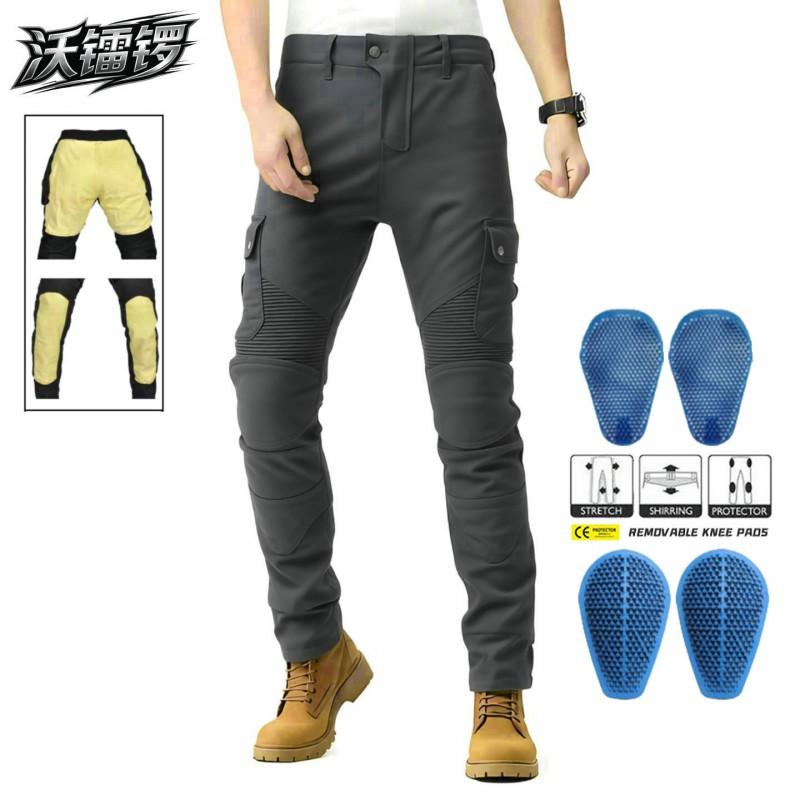 Mens Kevlar Motorcycle Riding Jeans Tactical Camo Protective Pants With Silicone Padding Street Off-Road Use
