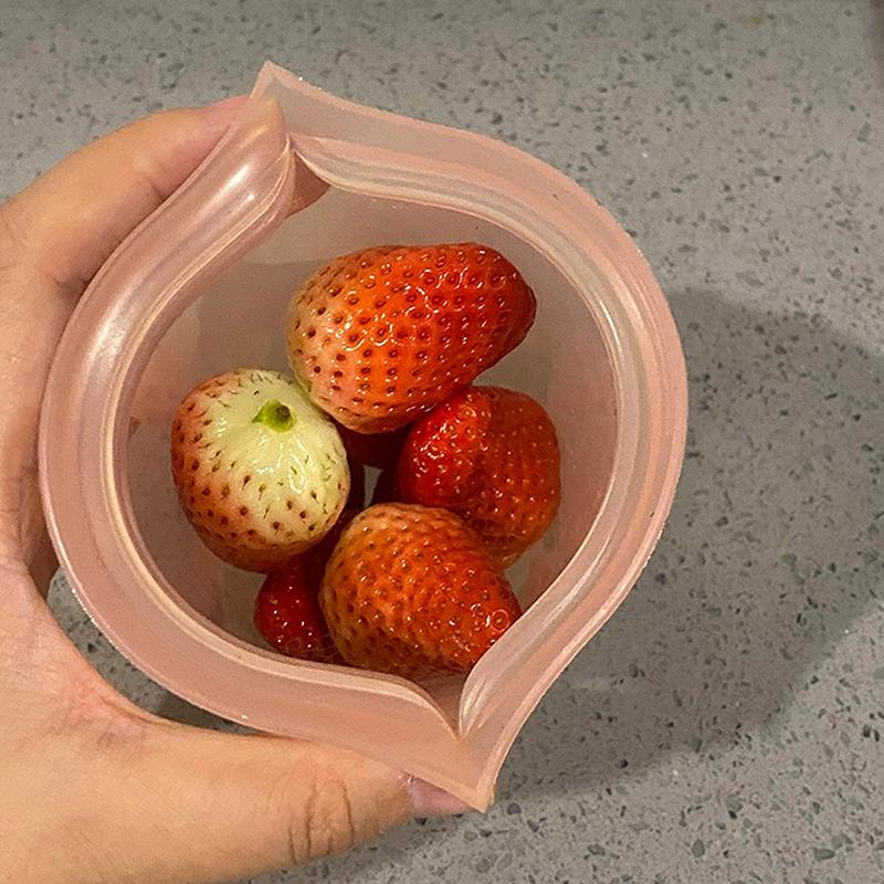 Portable Silicone Reusable Coffee And Milk Tea Cup Has Good Sealing Performance Clear Multi-Use Food Storage Bags