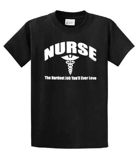 Nurse T-Shirt Nursing the Hardest Job You Will Ever Love RN LPN CNA Hospital 2XL