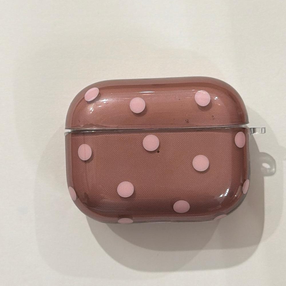 Solid color pink polka dot simple earphone cover for Apple AirPods 1 /1 generation Bluetooth case PRO1 all-inclusive set PRO1