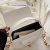Fashion Women's Wide Strap Top Handle Shoulder Bag Retro PU Leather Solid Color Crossbody Bag Girls Mobile Phone Bag KTY