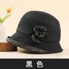 Autumn and Winter Women's Hats Fashion Flowers Elderly Pot Hat Thickened Warm Elderly Hat Mother Bucket Hat