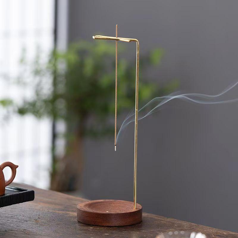 Kreativer, auf den Kopf gestellter Weihrauchbrenner, Räucherstäbchenhalter, rundes Räuchertablett aus Holz, Ornament für Schlafzimmer, Zuhause, Yoga-Dekoration, Kunsthandwerk