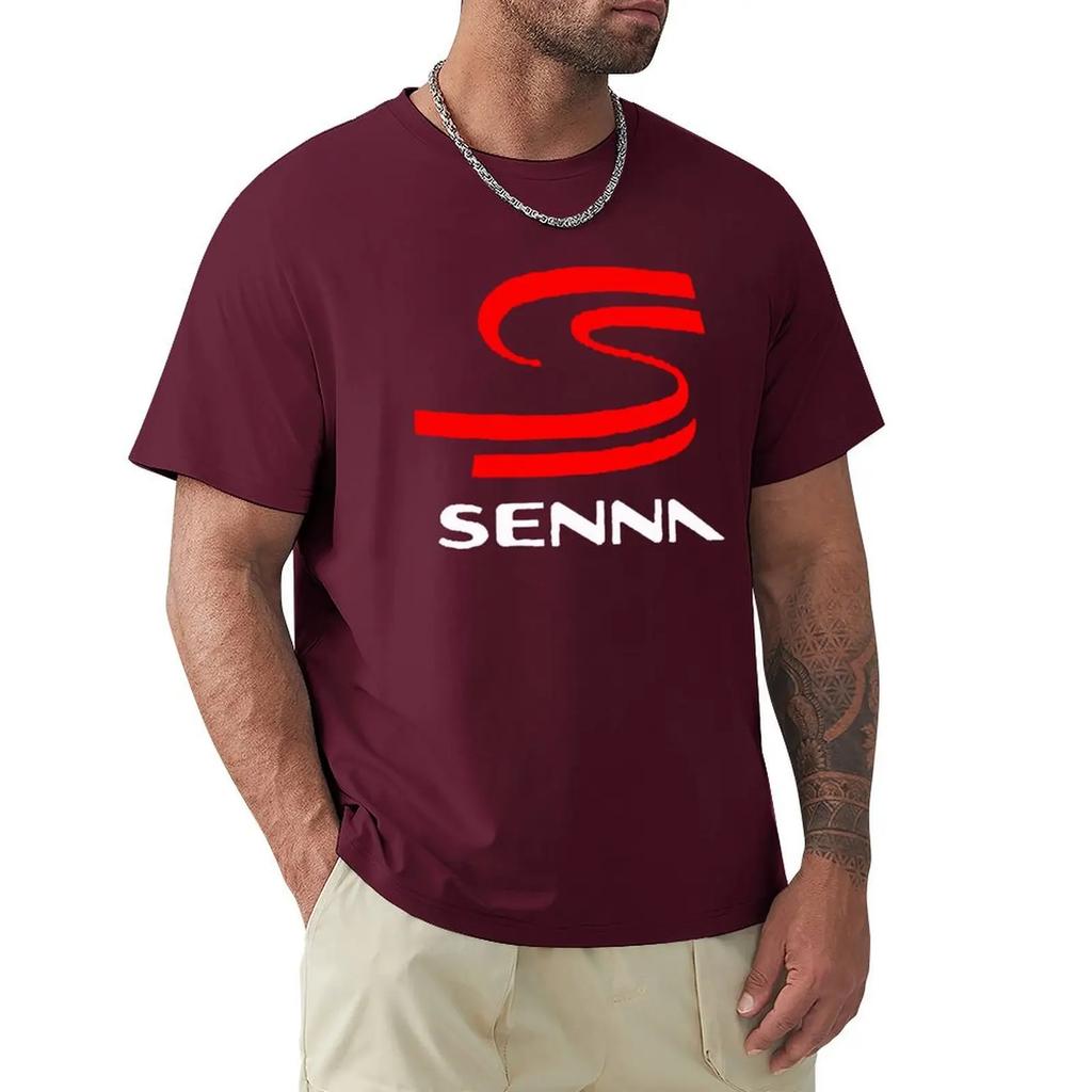 Nova Camiseta de Corrida F-1 AYRTON SENNA Masculina Marca Camiseta Homens Verão Algodão