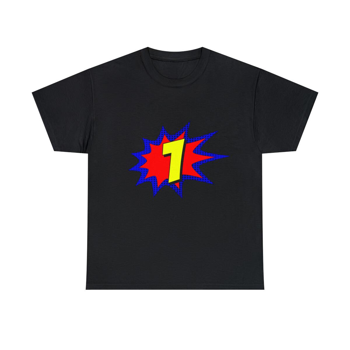 Superhero 1 Years Old Birthday Graphic Tee Shirt, S-5XL XL