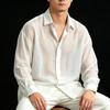 Street Style Handsome Blouse Loose Long Sleeve Shirt Ultra Thin Cool Breathable Unisex Luxury Casual Top Teen Student Shirts