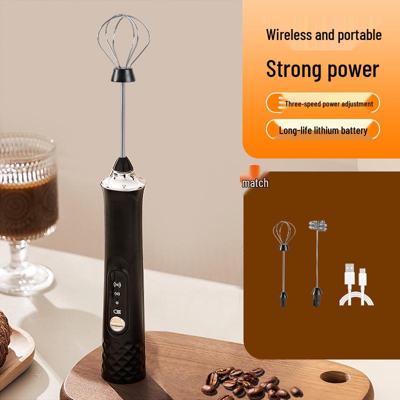 Stylish Electric Handheld Milk Frother & Mixer for Coffee and Eggs