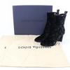Excellent LOUIS VUITTON short boots Silhouette Line Monogram Velour black 37.5 Used