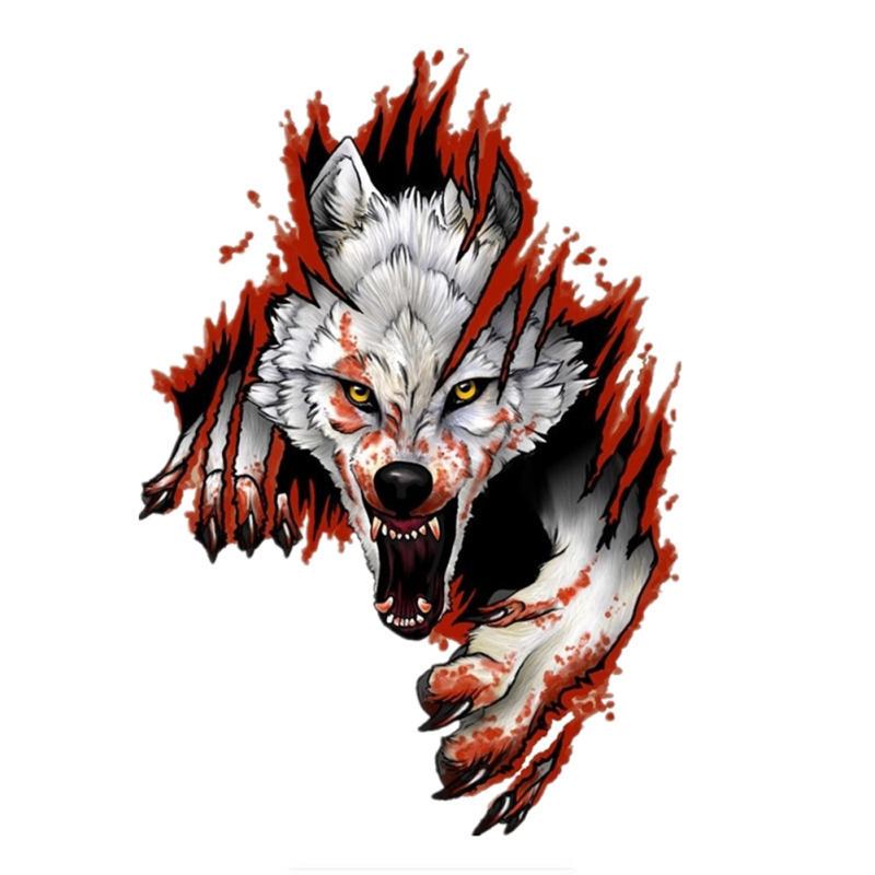 Wolf Print Auto Aufkleber Reflektierende Trim Aufkleber Auto Motorrad Dual-use-Aufkleber