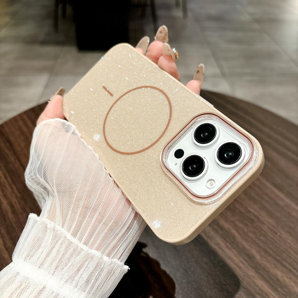 Luxury Bling Glitter Magsafe Magnetic Case For iPhone 16 Pro Max 15 14 13 12 11 Plus Wireless Charge Shockproof Back Cover