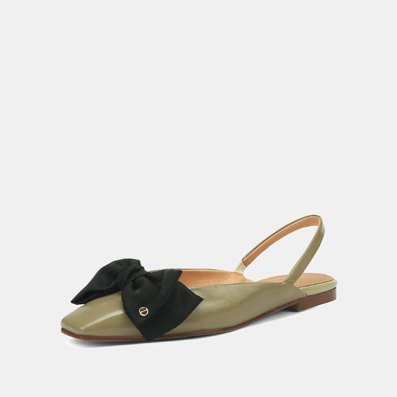 Bow Red Fashion Bag Head Sandals Women's 2025 New Square Head Temperament Low Heel Single Shoes Niche Flat Shoes