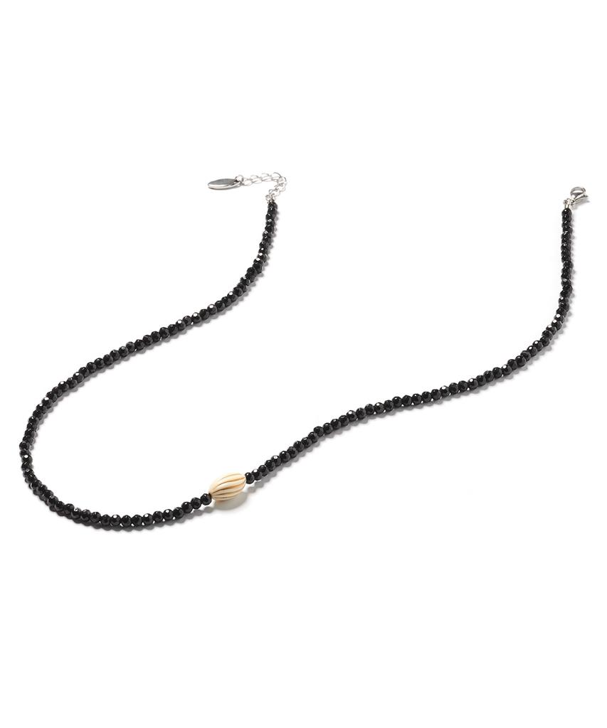 Polalita Mini Black Almond Necklace (Plt-Nl-011_Bk)