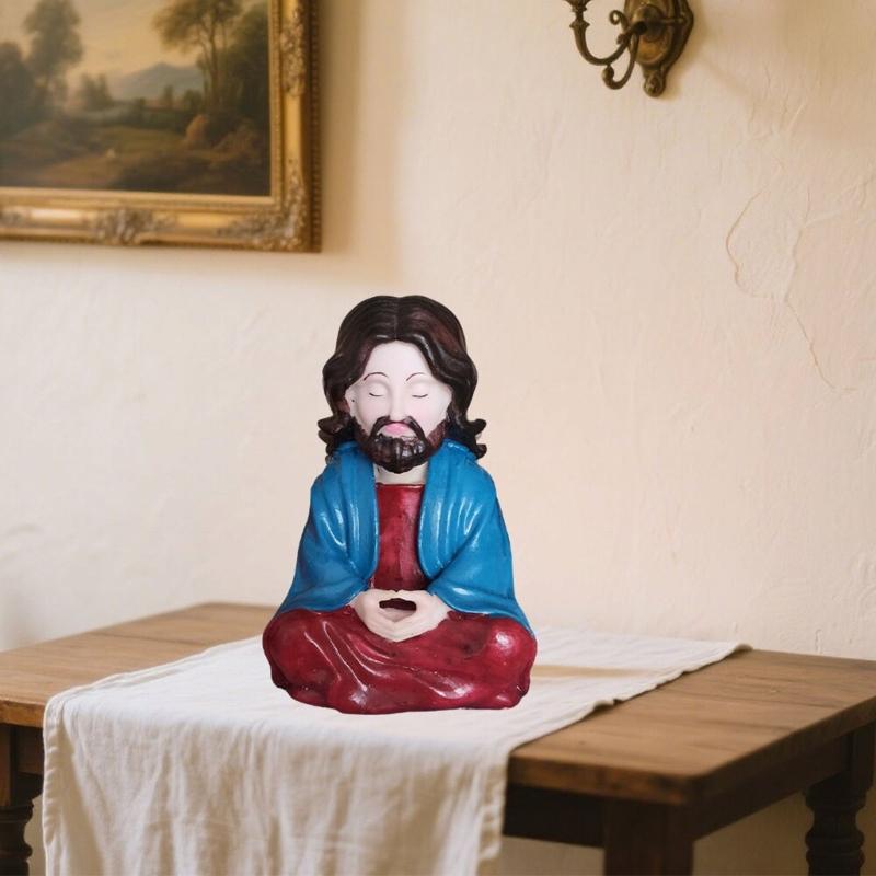 Resin Jesuses Statue for Home Decors Meditations Statue Decors Jesuses Figurines Ornament for Christmas Party Dercorations