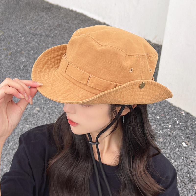 Classic Cotton Fisherman Hat With Wide Brim For Outdoor Sun Protection Summer Casual Wear