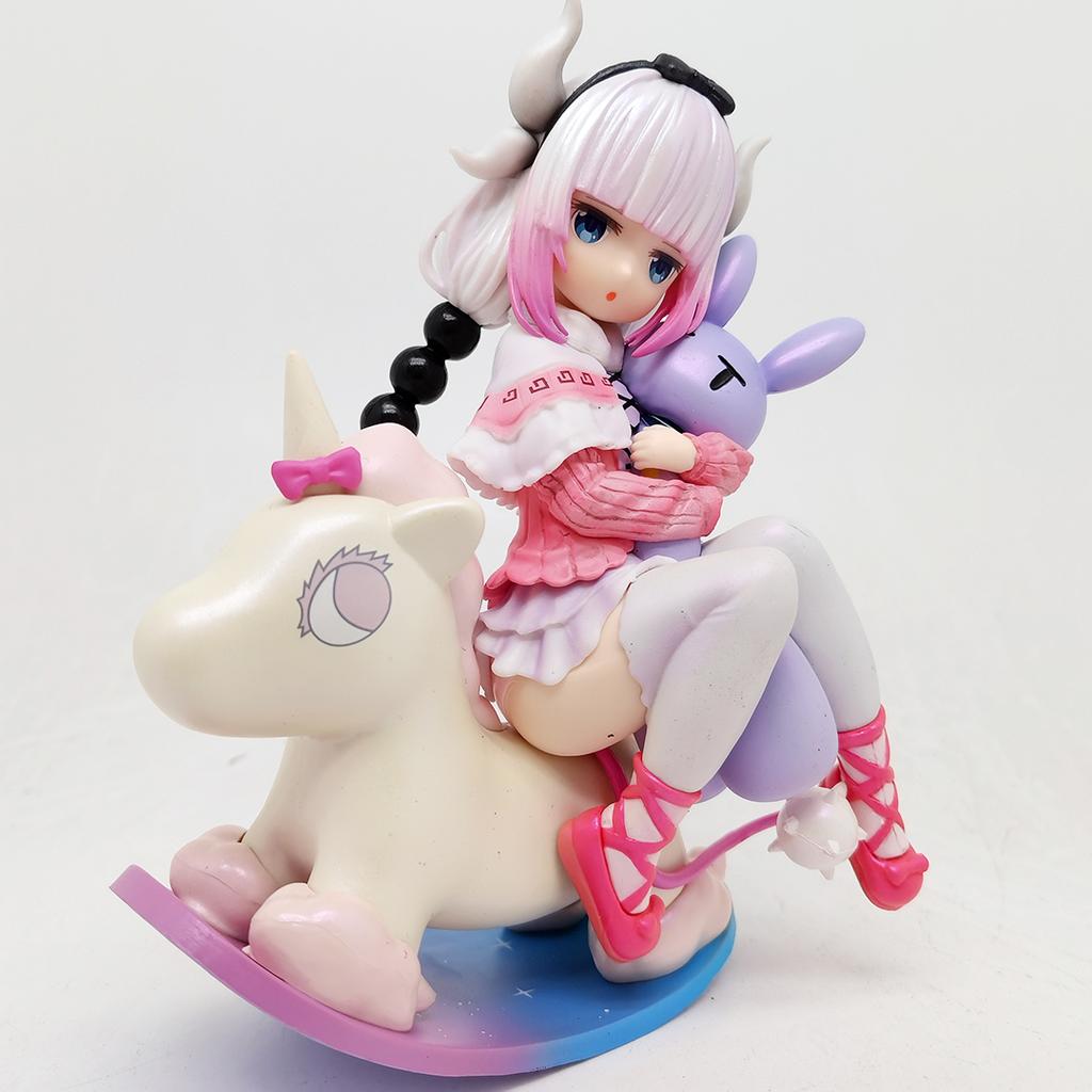 Cute Kobayashi-san Maid Dragon Figure Kanna Kamui Swinging Horse Anime Girl Action Toy Collection Model Doll PVC Chi No Poseable Articulated Scale