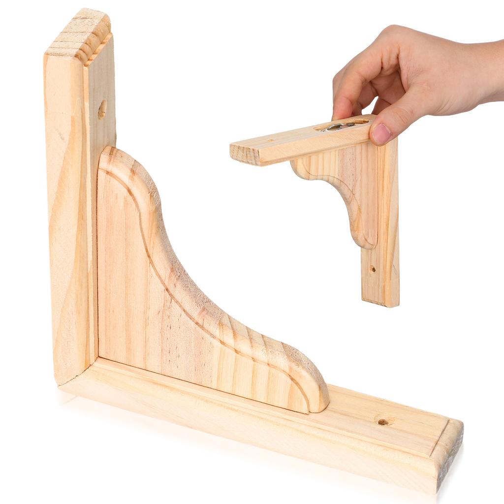 Triangular Bracket Log Shelf Single-Board Shelf Wooden Bracket Wall Shelf Support Frame For Kitchen Cabinet Book Shelves