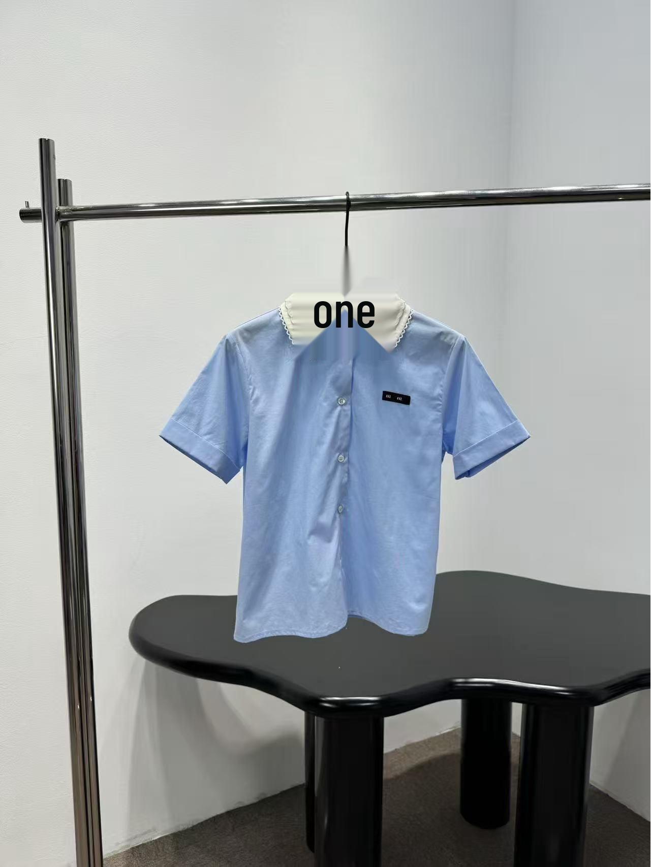 Nanyou Women s M Brand 2026 Spring Letter Embroidery Doll Collar Shirt - French Academy Style Versatile Top Large небесно-голубой