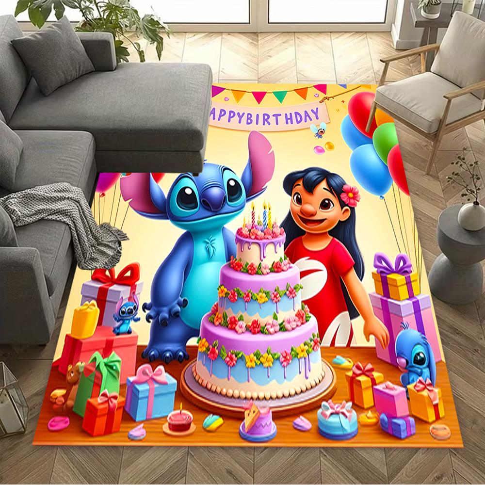 Lilo Stitch Dance Party Floor Rug Office Rug Perfect for Decorate room Foyer Study room Playrooms Antislip Carpet Anime Office Decor Wedding Party Gif