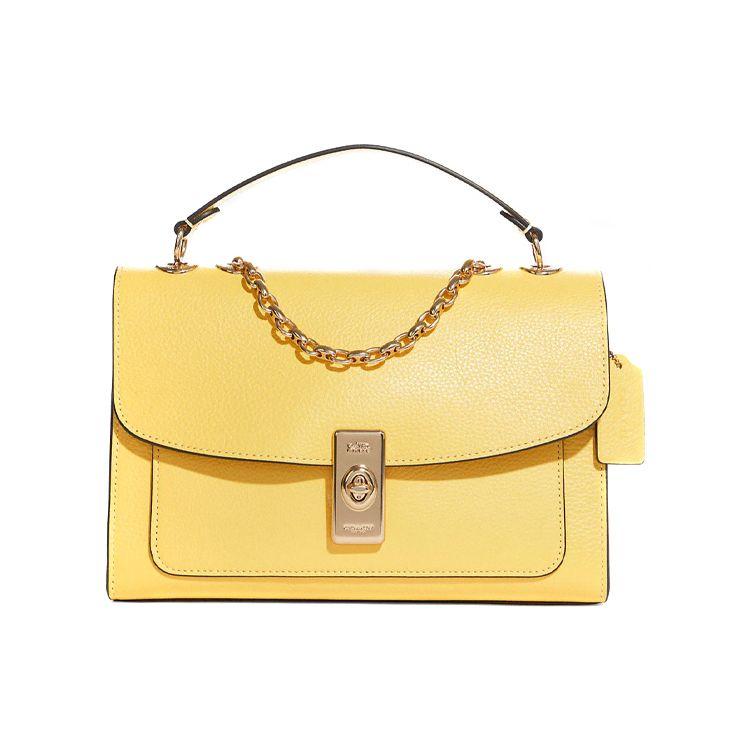 

Coach Lane 26 Solid Color Chain Macaron Series Twist Lock Pebbled Leather Handheld Crossbody Shoulder Bag Large Women bags C8206-IMS9V Basic Set (Bag+Dust Bag)