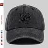 pc Elegant Black Rose Pattern Printed Baseball Cap Truck Driver Papa Hat Comfortable Lightweight Headwear Adjustable Closure