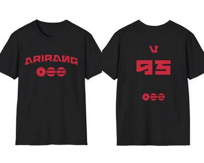 2026 Summer Unisex BTS World Tour Arirang Fan Merch Jungkook Jimin V RM Suga Jin J Hope Name Print Cotton T-shirt