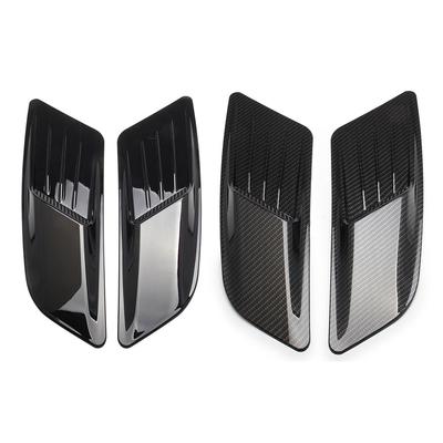 2Pcs Car Hood Vents Glossy Black/Carbon Fiber Front Engine Hood Air Flow Intake Scoop for Ford Mustang 2015-2017 Car Accessories