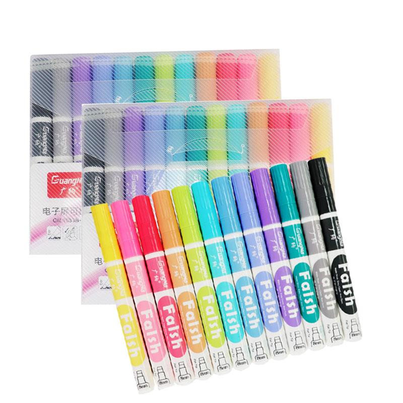 12-color Liquid Chalk Set Erasable Electronic Screen LED Fluorescent Light Board Painting Graffiti Marker Pen