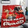 1PC Custom Name Ferdinand Patterned Flannel Blanket Suitable For All Seasons for Home Decor Warmth and Comfort Gifts Holiday Present