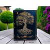 Grimoire Leather Journal, Print Tree of Life Journal, Blank Spell Book of Shadows Leather Celestial Gifts For Him Her.