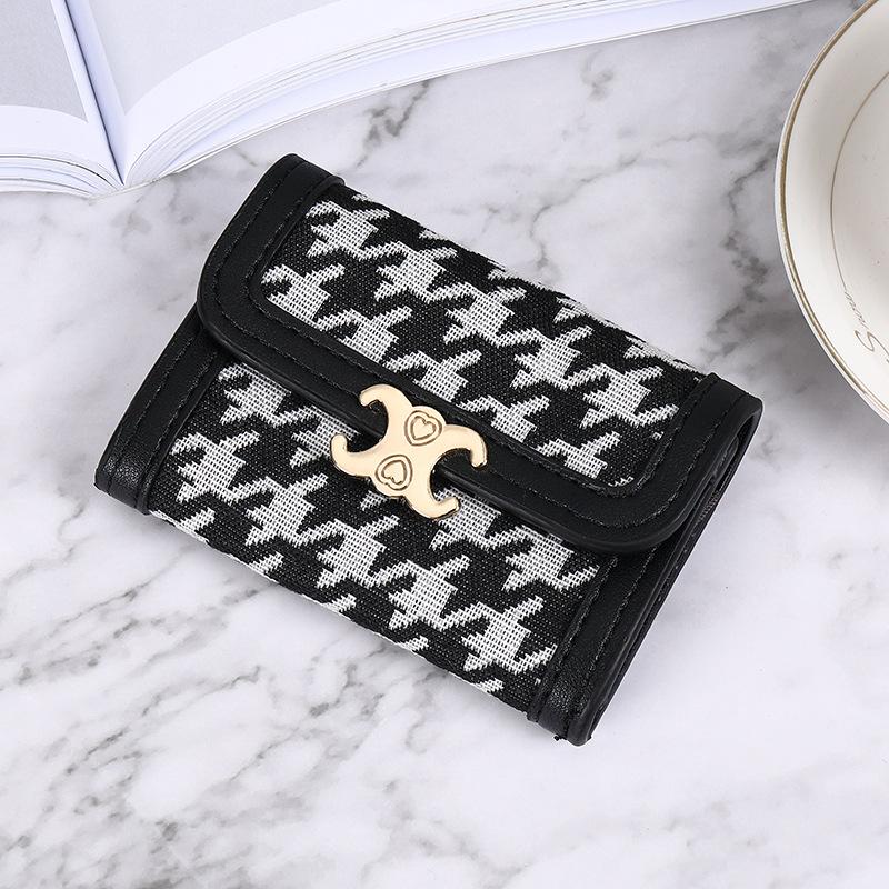 New Card Bag Women's Mini Thousand Bird Grid Multi-function Anti-degaussing Multi-card Driver's License Retro Bag