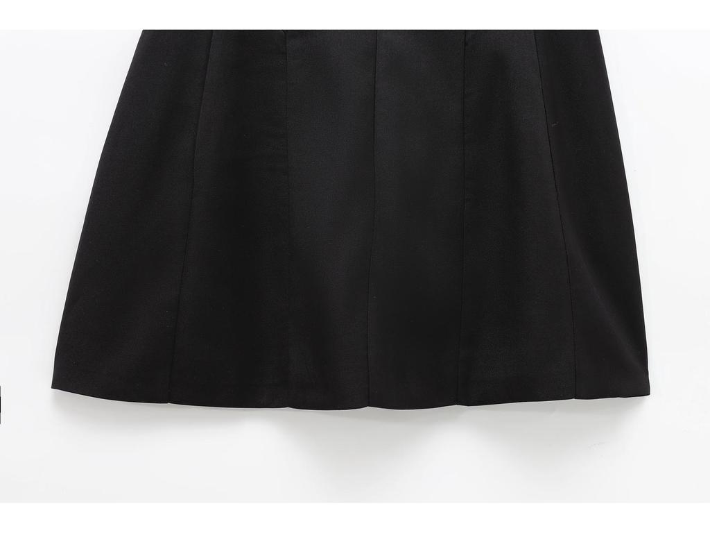 Women's 2024 Winter V-Neck Sleeveless Balloon Mini Dress with Open Back