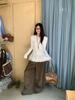 Korean-Style White Lace Trim Long-Sleeve Base Layer Top for Women – Autumn/Winter Fashion