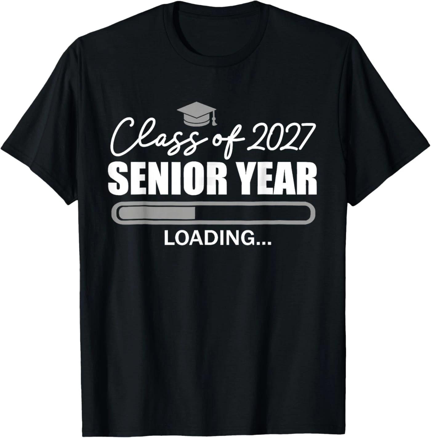 Funny 2027 Graduation Seniors Senior Year Loading Senior 27 T-Shirt 2XL