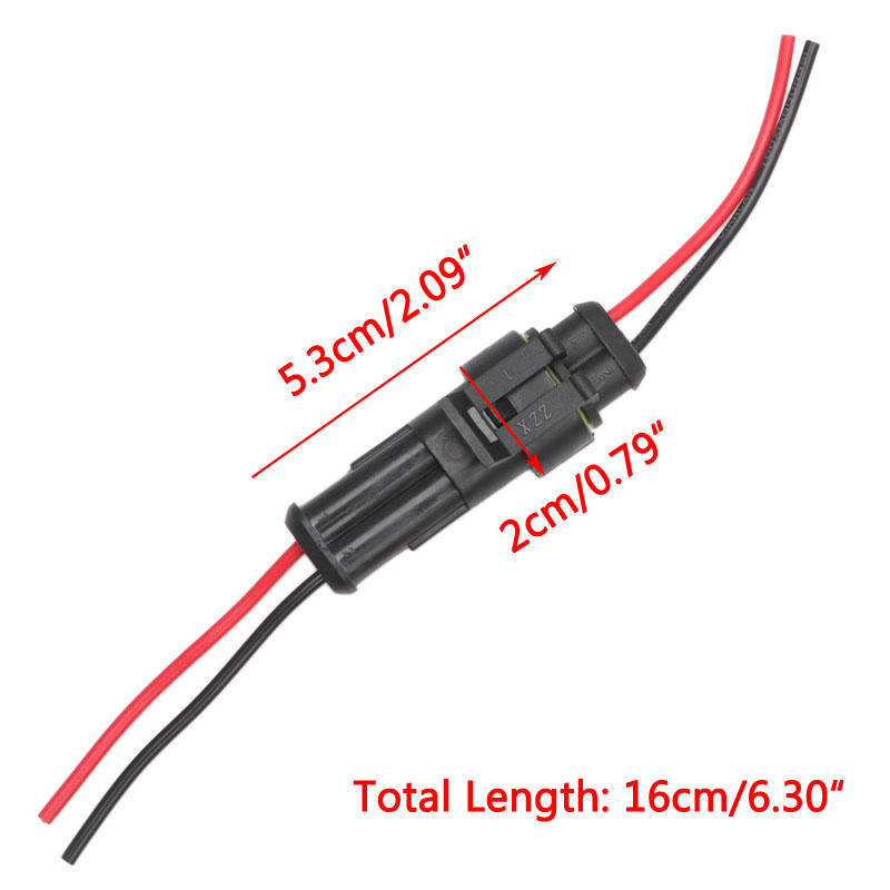 5 x 2 Pin Way Auto Auto wasserdichte elektrische Stecker Steckdose Draht Kit neu