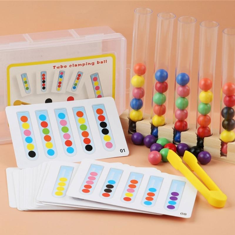 Farbsortier-Klammerperlen-Spielzeug Feinmotorik-Förderung Bildungs-Sensorische Entwicklungsaktivität für Vorschulkinder