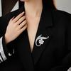 Fashionable Korean Pearl Flower Rhinestone Brooch for Women – Elegant Suit Accessory