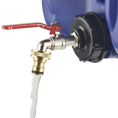 Adapter zaworu do zbiornika IBC S60x6 Gwint gruby do kranu ze stopu 3/4" z szybkozłączką 16mm Części zamienne do zaworu ogrodowego i domowego