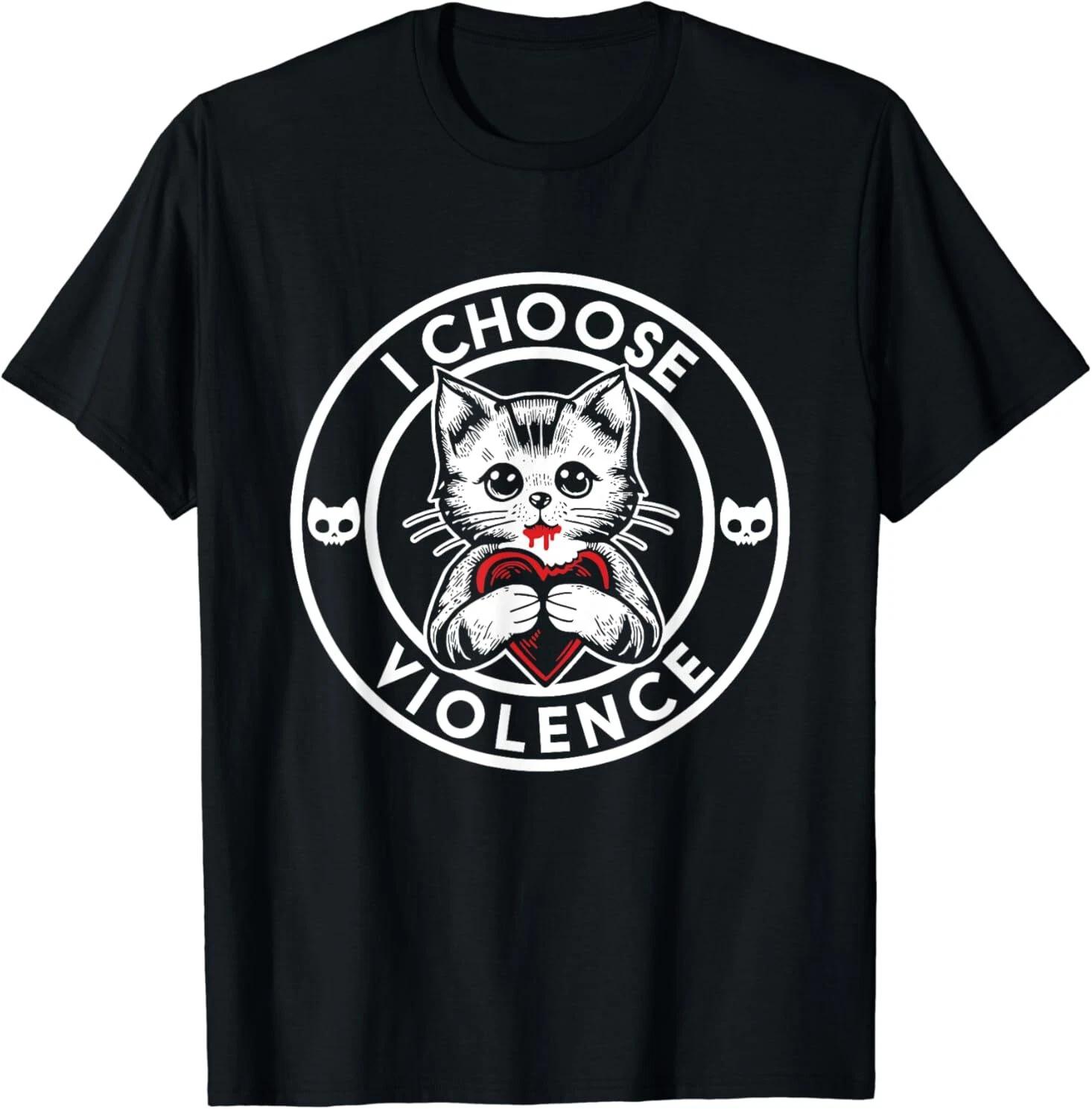 I Choose Funny Cat Eat Heart Design Best Gift Idea Tee T-Shirt S-3XL XXXL