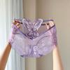 Plus Size High Waist Seamless Lace Breathable Women Solid Brief Underwear