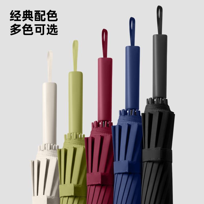 The New 12K Straight Rod Umbrella, Automatic High-density Bumping Cloth, Wind-resistant Skeleton, Simple and Exquisite One-piece Delivery.