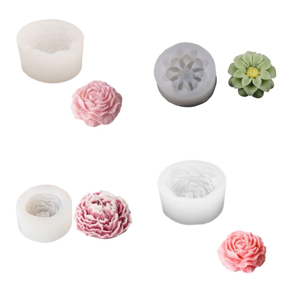 New Silicone Candle Mold 3D Flowers Clear Texture DIY Soap Mould Jasmine Peony Daisy Easy Demold Aromatherapy Mold Home Decor